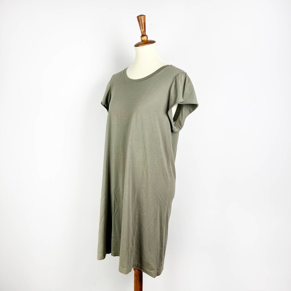 Michael Stars Los Angeles Sage Green Short Sleeve T-Shirt Dress Size Large - Picture 5 of 5